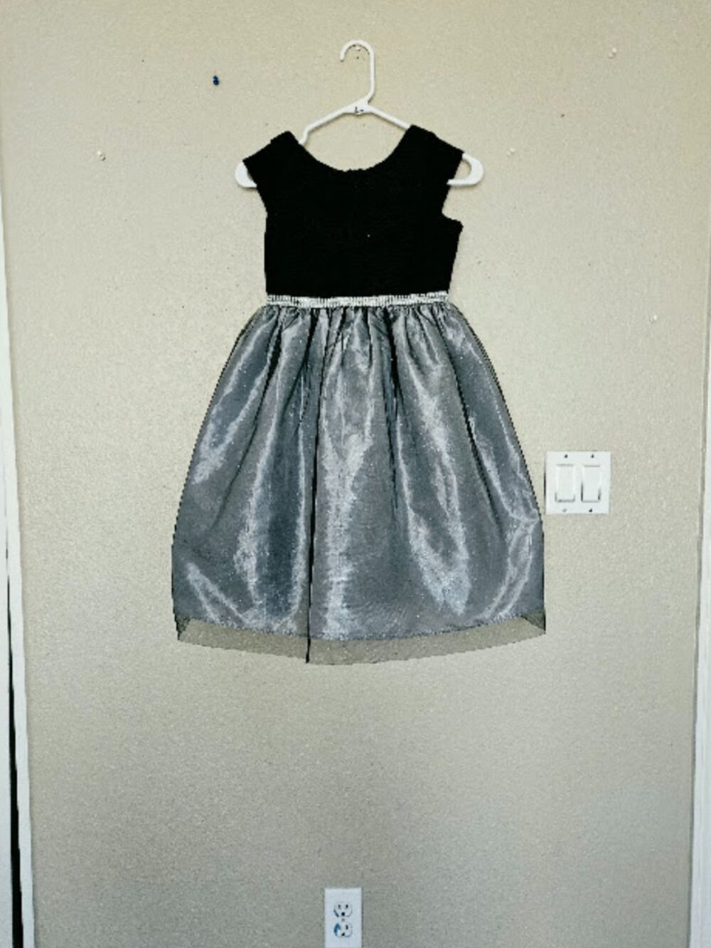Jayne Copeland Girls Black Gray Sequin Formal Party Dress Size 10